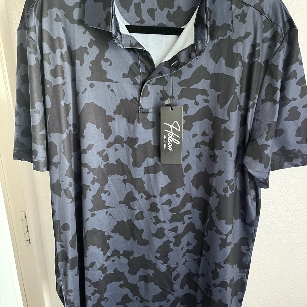 New Mens Golf Holson Golf Polo shirt camo black